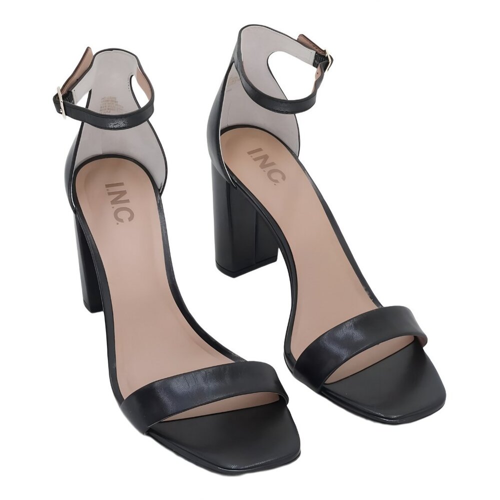 I.N.C. Lexini Two-Piece Ankle Strap Sandals Black US 9.5 M